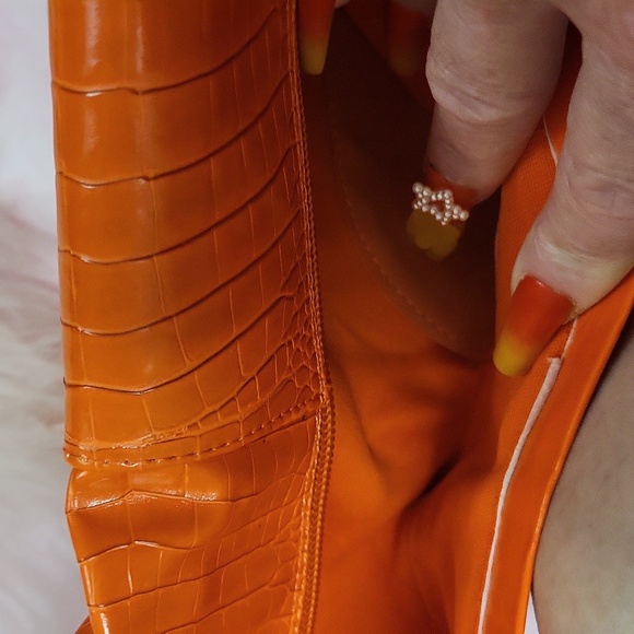 Brand New SHEIN FAUX LEATHER SNAKESKIN KNEE-HI STILETTO BOOTS-7 - Picture 7 of 8